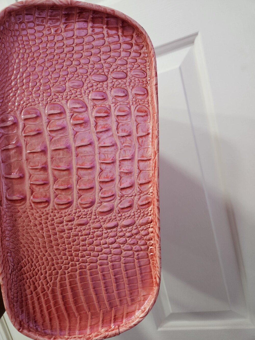 Brahmin Fiora Croc-Embossed Pink Bucket Bag - Picture 11 of 15